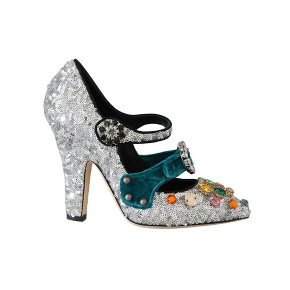 Dolce & Gabbana Pink Strass Mary Janes Heels Pumps Shoes main image 1